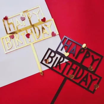  Новые оригинальные акриловые топперы для торта с днем рождения Красная маленькая любовь Топпер для торта на день рождения ребенка 2022