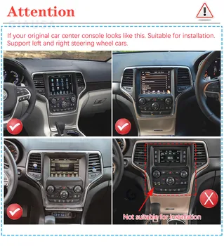 12,1 дюйма 64 ГБ 8 ядер автомагнитолы для Jeep Grand Cherokee 2014-2017 Android Система заднего вида HD 1080P Навигация GPS
