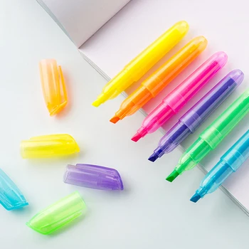 6 шт. флуоресцентные ручки, принадлежности для рисования для студентов, школьные и офисные канцелярские принадлежности, художественные закладки