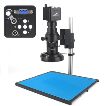 13MP VGA Промышленный видеомикроскоп Цифровой микроскоп Камера 200X Zoom C Mount Lens WD100 Для Телефона Ремонт печатной платы Паяльный инструмент