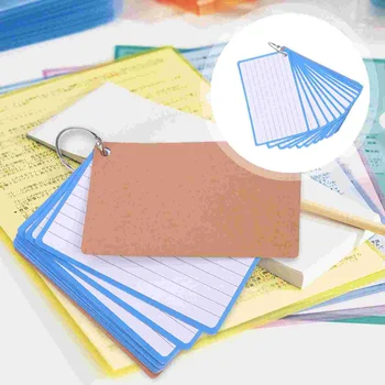 2 Книги разлинованных флэш-карт Красочные флэш-карты Пустые цветные карточки Каталожные карточки для офиса