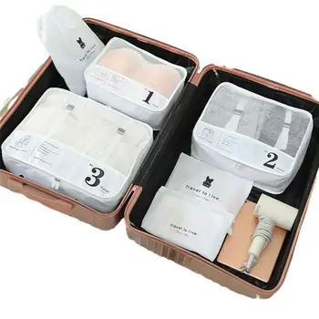  Компрессионные упаковочные кубики 7 шт. Дорожная сумка для багажа Портативный упаковочный органайзер для чемоданов Женские упаковочные сумки Водонепроницаемый