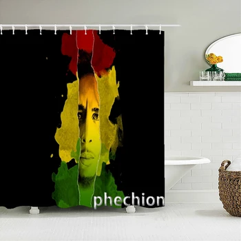Bob Marley Занавеска для душа 3D Занавеска для ванной комнаты Ткань Водонепроницаемый полиэстер Моющийся экран для ванны Набор занавесок X10