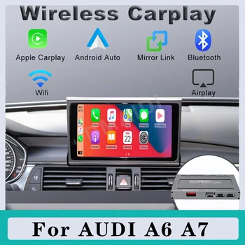 Беспроводной Apple Carplay Android Auto Decoder Box MMI system multimedia Оригинальное обновление экрана для AUDI A6 A7