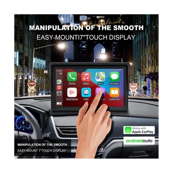 Универсальный 7-дюймовый автомобильный радиоприемник Мультимедийный видеоплеер Беспроводной Carplay и беспроводной Android Auto Touch Screen Bluetooth