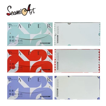 SeamiArt Potentate Stamp Ticket Акварельная бумага для эскиза живописи своими руками 80 * 155 мм 300 г/м² 100% хлопковая бумага горячего прессования 20 листов