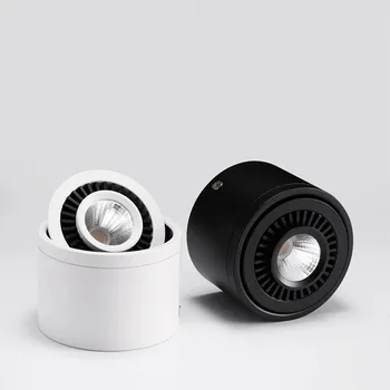 Светодиодный светильник для поверхностного монтажа с регулируемой яркостью, светодиодный прожектор COB, 5 Вт / 7 Вт / 9 Вт / 15 Вт, потолочный точечный светильник AC85V-265V со светодиодным драйвером, белый /