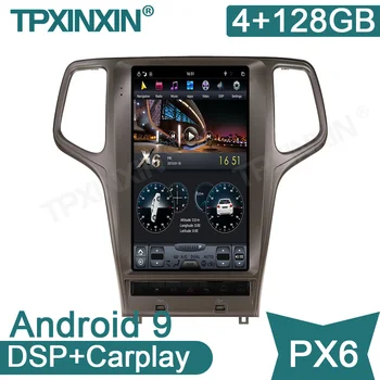 4 + 128G для Jeep Grand Cherokee 2010-2019 Автомобильный мультимедийный плеер Стерео Tesla Экран PX6 Радио Аудио GPS Навигационное головное устройство
