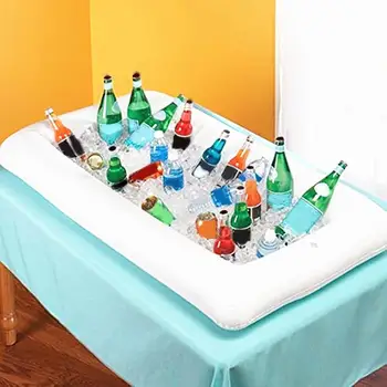 Надувной сервировочный поднос Легкий поднос для салата со льдом Водонепроницаемый бассейн Надувной сервировочный бар Салат Ледяной поднос Принадлежности для вечеринок