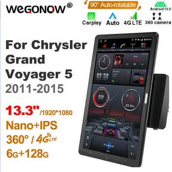 вращающийся 13,3 дюйма Ownice Android10.0 Авто Мультимедиа для Chrysler Grand Voyager 5 2011-2015 Авто Радио Аудио 4G LTE 360 Оптический