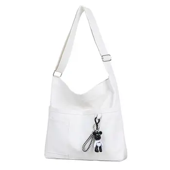  Оптовая индивидуальная печать логотипа Многоразовая холщовая сумка через плечо высокой емкости Холщовые сумки