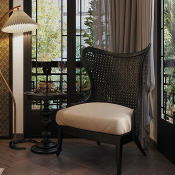 American Country Одноместный диван-кресло Французский ретро Bed & Breakfast Villa Rattan Nordic Leisure Chair