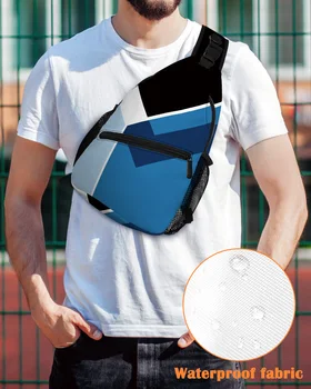 Абстрактные синие геометрические текстурные нагрудные сумки для женщин и мужчин водонепроницаемая сумка через плечо на открытом воздухе для путешествий спортивная сумка через плечо