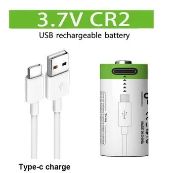 100% оригинальная литиевая батарея CR2 3 В, перезаряжаемый USB, подходит для цифровых камер, GPS, безопасности и медицинских устройств+кабели