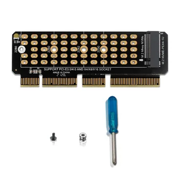 M2 NVMe Adapter Card M2 SSD NVME to PCIE 4.0 X4 Riser Card Адаптер жесткого диска Поддерживает адаптер MKEY для сервера 1U