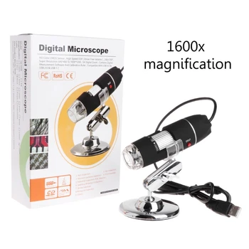8LED 1600x USB Цифровой микроскоп Электронный объектив Свет Биологическая лупа Эндоскоп Камера Видеостенд