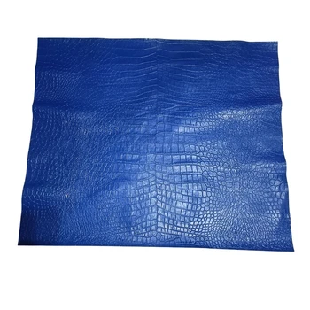 ремень из телячьей кожи для DIY, кожаный материал ручной работы, натуральная кожа, синий крокодиловый рисунок, аксессуар для сумки, 07 мм