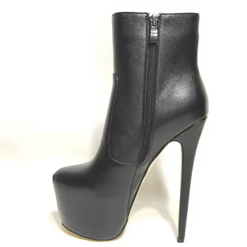 DIZHUANG shoes Модные женские сапоги на высоком каблуке. Высота каблука около 18 см. Искусственная кожа. Ботильоны. Ботинки на молнииразмер34-45
