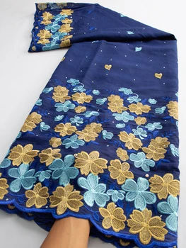 Швейцарская кружевная ткань из вуали 2023 Высококачественная нигерийская хлопковая кружевная ткань с камнями Африканские женщины для вечернего вечернего платья TY3555