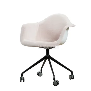  Скандинавский стиль Бытовой компьютерный стул Кресло для домашнего использования Алюминиевый сплав Современный креативный льняной хлопок дышащий офисный стул