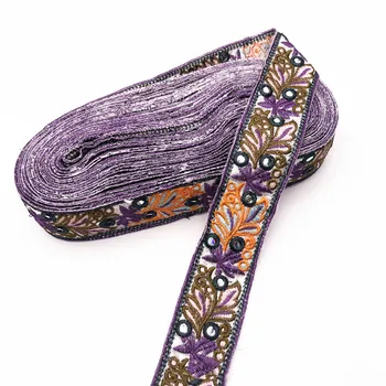 1 Ярды Цветочные вышитые ленты ручной работы Ткань для одежды Одежда Швейные аксессуары DIY Ремесла
