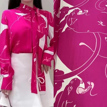  Модный бренд Классическая роза Красный Классический узор Натуральная шелковая ткань Шелковая дышащая удобная роскошная элегантная рубашка