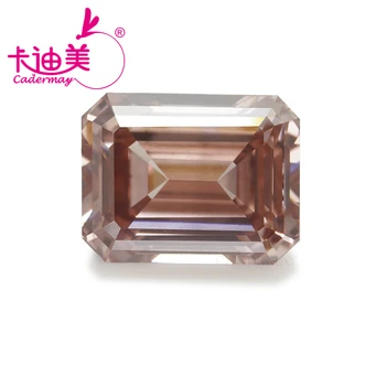 CADERMAY Изумрудная форма EX Огранка Коричневато-розовый цвет VS1 Clarity 1.098CT CVD Выращенный в лаборатории алмазный незакрепленный камень для изготовления ювелирных изделий