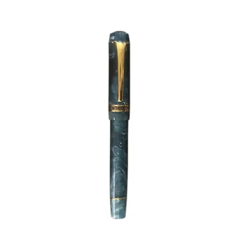 Kaigelu 316 Темно-синяя мраморная целлулоидная смола Перьевая ручка 22KGP Среднее / широкое наконечник Золотая отделка Профессиональная чернильная ручка Пишущий инструмент