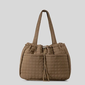  большая емкость плиссированный дизайн totebag новая модная повседневная женская сумка через плечо с бриллиантовой сеткой универсальная женская сумка