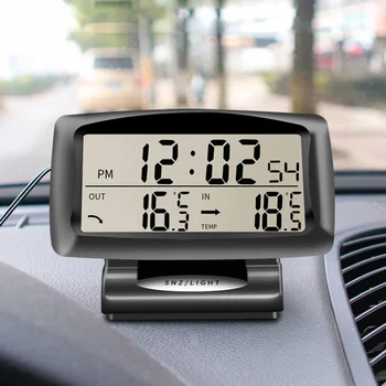 Автомобильный термометр Цифровой будильник Авто Транспортные средства Датчик температуры с подсветкой Автомобильная электроника Автомобильные часы Часы на приборной панели Новый