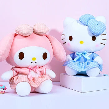 Sanrio Kawaii Hello Kitty My Melody Мягкие игрушки Плюшевые мягкие мультяшные и милые подушки Подарок на день рождения Плюшевые куклы Украшение дома