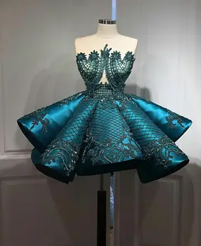 Real Imag Маленькие выпускные платья Прозрачные о-образные оборки с оборками из кристалла бисером вечернее платье на заказ специально для вечерних платьев