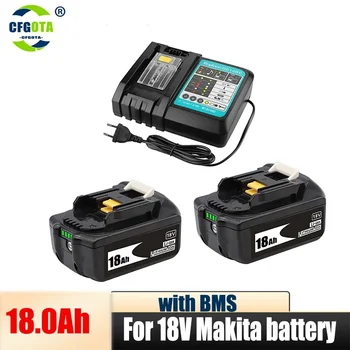 18 В 18,0 Ач Аккумуляторная батарея 18000 мАч Литий-ионный аккумулятор Сменный аккумулятор для электроинструмента MAKITA BL1860 BL1830 + 3A Зарядное устройство