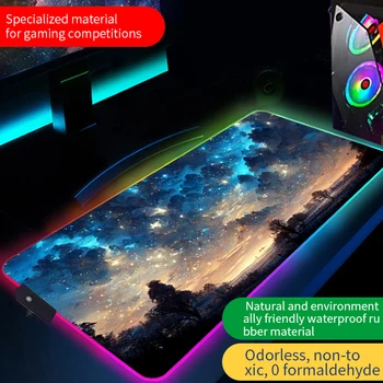 RGB Galaxy LED Milky Way Коврик для мыши Игровые аксессуары XL Ковер ПК Геймер Completo Компьютер Varmilo Клавиатура Настольный коврик для мыши
