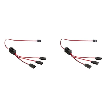 2PCS RC Сервопривод Удлинитель от 1 до 3 Y Проводной кабель Светодиодный выключатель питания управления светом для модели JR Futaba RC