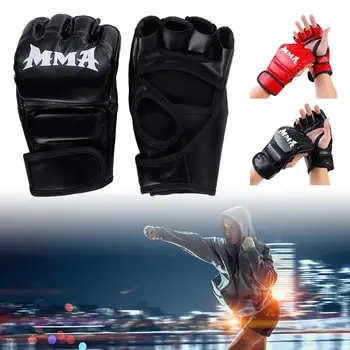 боксерские перчатки для боя на половине пальца PU кожа боевые перчатки для кикбоксинга каратэ Муай Тай Тренировочные перчатки для мужчин Женщины Дети O2I6