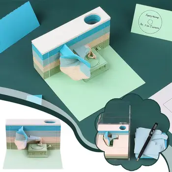 Ретро чувства Фонограф 3D Блокнот 3D Дизайн Записной книжки Сувениры Европейская Американская Бумага Для Заметок Креативная Подарочная Бумага Резьба