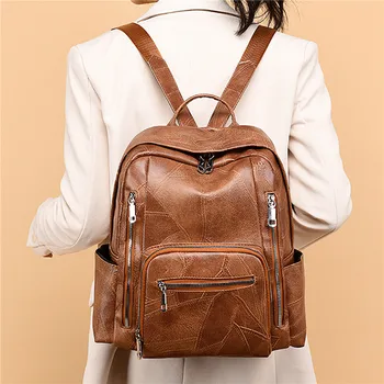 Элегантный рюкзак Elegant Bagpack Женский кожаный рюкзак Высококачественная женская сумка через плечо Повседневный рюкзак Кошелек Школьная сумка для девочек-подростков 2023