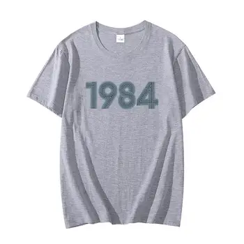 Мужская винтажная футболка с коротким рукавом Хлопковая футболка Fun '39 & '39, подарок на день рождения, 1984 Графическая футболка Летняя футболка с о-образным вырезом