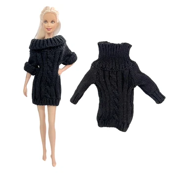 1 шт. Черная кукла Одежда Пальто Трикотажный свитер из чистого хлопка Платье Топы Аксессуары для куклы Барби 11,5 дюймов Игрушка для девочки