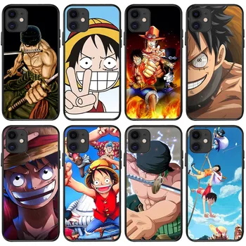 Аниме One Piece Луффи Зоро Чехол Для Телефона Для iPhone 15 14 13 12 Mini 11 Pro Max X XR XS SE Plus Мягкий силиконовый чехол для предотвращения падения