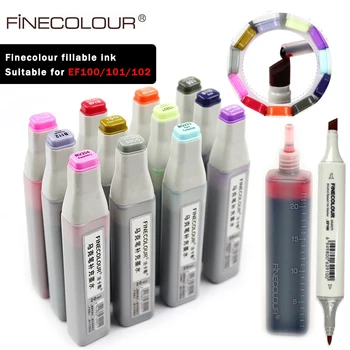 Finecolour EF900 Art Маслянистый спиртовой маркер Чернила 20 мл EF100/101/102 Универсальные жидкие чернила 480 цветов