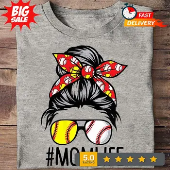 Mom Life Бейсбольная рубашка с длинными рукавами