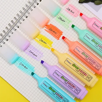 6-цветные маркеры, безвкусные маркеры большой емкости, ручки-кисти большой емкости, радужные ручки для обзора заметок, школьные канцелярские принадлежности
