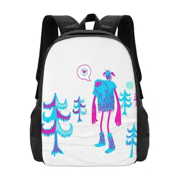 Школьный рюкзак большой емкости Сумки для ноутбука Персонажи Поп-цвета Странная Смелая графика Необычный Современный мультфильм