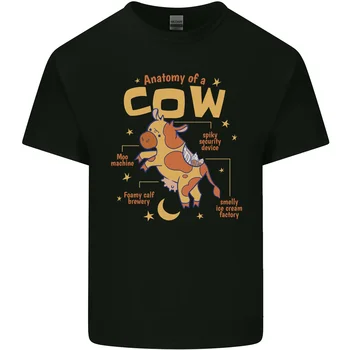 Анатомия забавного человека-коровы Хлопковая футболка