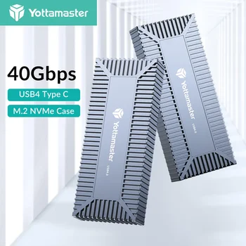Yottamaster 40 Гбит/с USB4 M.2 NVMe SSD Корпус Высокоскоростной USB C 4.0 Thunderbolt 3/4 HD Внешний корпус M2 Жесткий диск Коробка для хранения