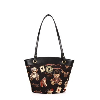 Модные сумки с принтом Bear для женщин Высокое качество Оригинальные бренды Дизайнерская сумка через плечо Элегантный тренд Симпатичная повседневная сумка-тоут