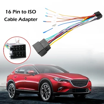  1 шт. 16-контактный кабельный адаптер для медного провода ISO Штекер к женскому разъему Проводка подходит для автомобильных аксессуаров
