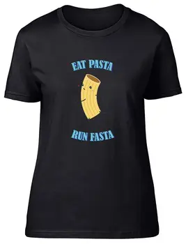 Забавная женская футболка для бега Eat Pasta Run Fasta Runner Ladies Gift Tee
